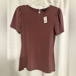 Express Dusty Rose Puff Sleeve Blouse